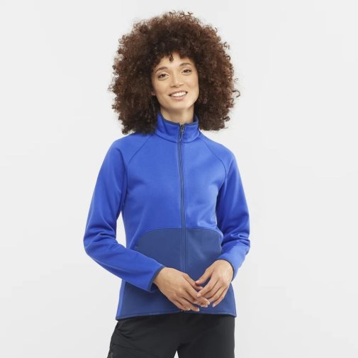 Chaquetas Salomon Essential Warm Full Zip Mujer Azules | MX YBCS641